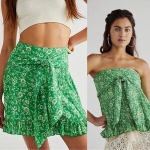 Free People Suri Convertible Skirt Green Size Small